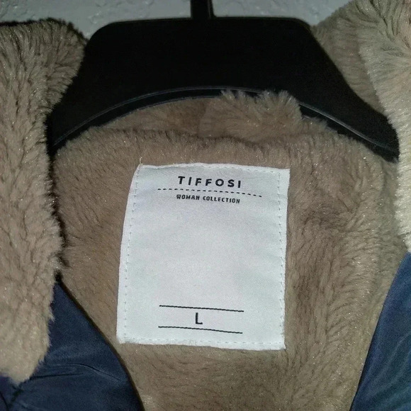 Tiffosi Evelyn Navy Puffer Jacket Size Large - Picture 3 of 11